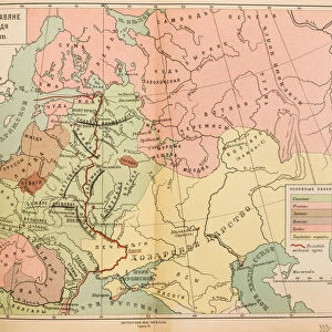 Russian Slavs and their neighbors in the 9th and 10th century (Map), 1914