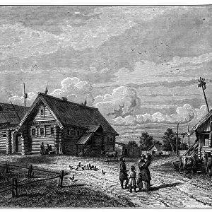 A Russian village in the southern agricultural zone, c1890