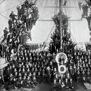 The sailor lads of the training ship HMS Lion at Devonport, Devon, 1896. Artist: WM Crockett