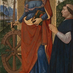 Saint Catherine of Alexandria with a Donor, c. 1480. Artist: Pinturicchio, Bernardino (1454-1513)