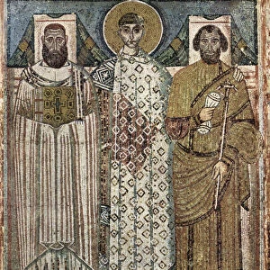 Saint Demetrius of Thessaloniki with the donors, 6th-7th century. Artist: Master of Hagios Demetrios (End of 6th cen. )