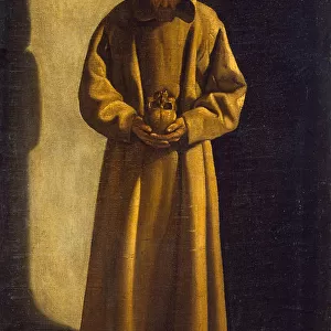 Saint Francis with a Skull in his Hands, c. 1630. Artist: Zurbaran, Francisco de, (School)