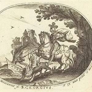 Saint George and the Dragon. Creator: Balthasar Moncornet