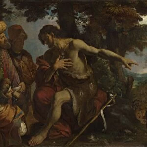 Saint John the Baptist preaching in the Wilderness, c. 1640. Artist: Mola, Pier Francesco (1612-1666)