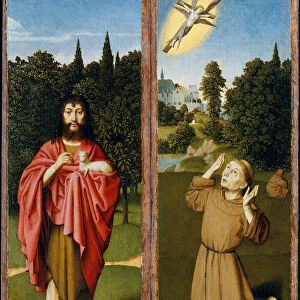 Saint John the Baptist; Saint Francis Receiving the Stigmata, ca. 1485-90. Creator: Gerard David