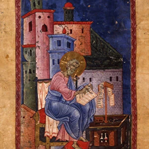 Saint Matthew the Evangelist (Manuscript illumination from the Matenadaran Gospel), 1270