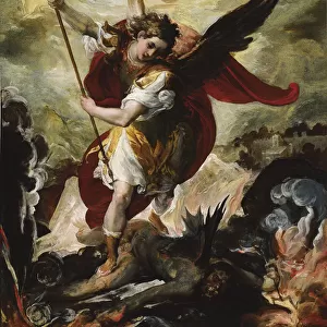 Saint Michael Vanquishing Satan. Artist: Maffei, Francesco (ca 1600-1660)