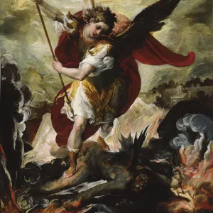 Saint Michael Vanquishing Satan. Artist: Maffei, Francesco (ca 1600-1660)