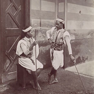 Sais coureurs au Caire, 1870s. Creator: Felix Bonfils