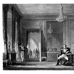 The Salon of Abdication, Fontainebleau, 1875. Artist: JB Allen