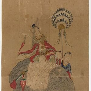 Samantabhadra on an Elephant with Two Attendants, 1392-1910. Creator: Unknown