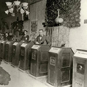 San Francisco Parlor with Kinetoscopes, 1894-1895. Artist: Anonymous