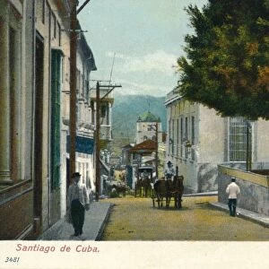 Santiago de Cuba - Calle de Santo Tomas, c1910