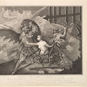 Satan, Sin and Death (Paradise Lost, Book II), May 1, 1788. Creator: Samuel Ireland