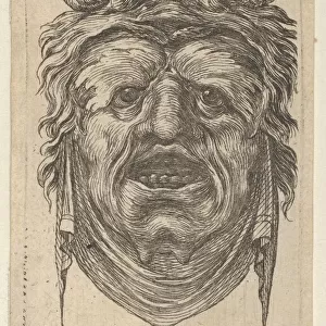 Satyr Mask with Curled Horns, Leafy Eyebrows and a Cloth Hanging Beneath the Chin, ca