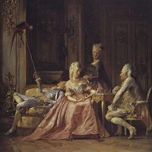 Scene from the court of Christian VII. Artist: Zahrtmann, Kristian (1843-1917)