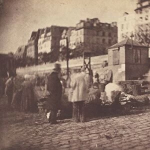 Scene de Marche au Port de l'Hotel de Ville, Paris (Market Scene at the Port of... before Feb 1852. Creator: Charles Negre)