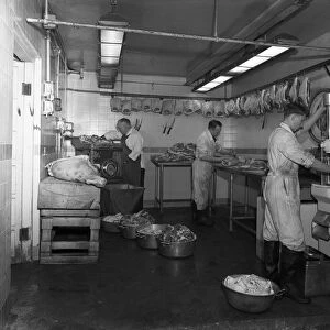 Schonhuts Butchers, Rotherham, South Yorkshire, 1955. Artist: Michael Walters