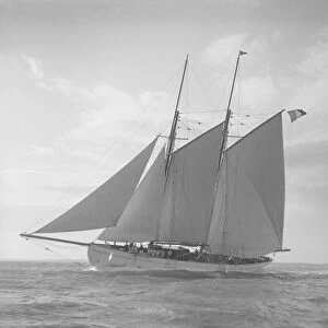 The schooner Halcyon under sail, 1911. Creator: Kirk & Sons of Cowes