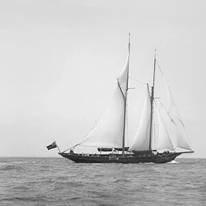 The schooner Hinemoa underway, 1914. Creator: Kirk & Sons of Cowes