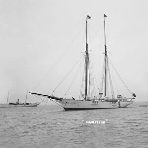 The schooner Moonstone, at anchor. Creator: Kirk & Sons of Cowes
