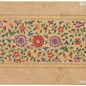 Scrolling Floral Vines, 1755. Creator: Fayzullah (Indian, active c. 1730-1765)