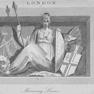 Sculptural panel in Mincing Lane, City of London, 1815