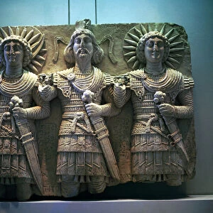 Sculpture in high relief of gods, Palmyra, c2nd - 1st century BC