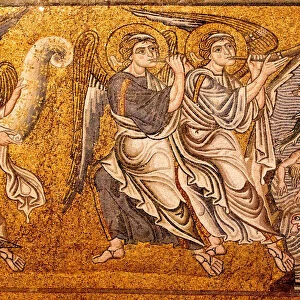 The sea gave up its dead (The Last Judgement, Detail), 12th century. Artist: Anonymous
