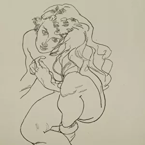 Seated Nude, 1917. Artist: Schiele, Egon (1890-1918)