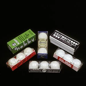 Selection of golf balls in their packaging, mid 20th century. Artist: Wilson Sporting Goods