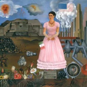 Self-Portrait Along the Border Line Between Mexico and the United States, 1932. Creator: Frida Kahlo