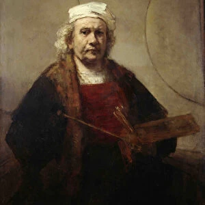 Self portrait with two circles, ca 1665-1669. Artist: Rembrandt van Rhijn (1606-1669)