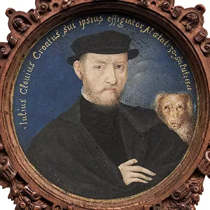 Self-Portrait with dog, 1528. Artist: Clovio, Giulio (1498-1575)
