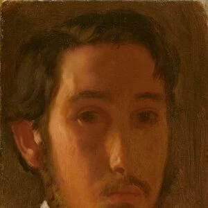 Self-Portrait with White Collar, c. 1857. Creator: Edgar Degas