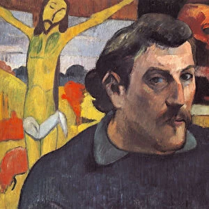 Self-portrait with the Yellow Christ. Artist: Gauguin, Paul Eugene Henri (1848-1903)