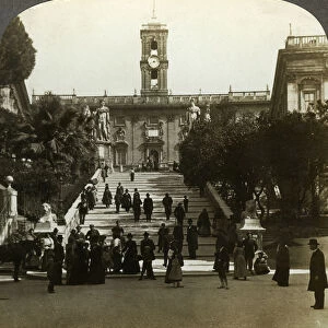 Senatorial Palace, Piazza del Campidoglio, Capitoline Hill, Rome, Italy. Artist: Underwood & Underwood