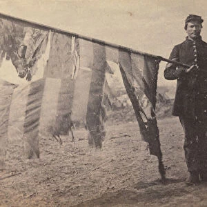 Sergeant Alex Rogers with Battle Flag, Eighty-third Pennsylvania Volunteers, Third Bri