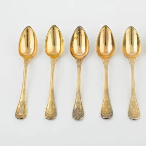 Set of Dessert Spoons (10), Paris, 1789 / 1820. Creators: Martin-Guillaume Biennais