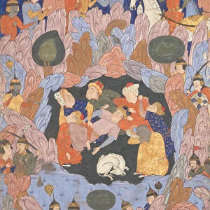 The Seven Sleepers of Ephesus, Folio from a Falnama (Book of Omens), 1550s