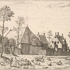 Shed with Cottage, from The Small Landscapes, 1559-61. Creator: Johannes van Doetecum I