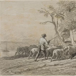 Shepherd and his Flock, n. d. Creator: Charles Emile Jacque
