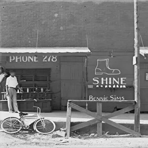 Shoeshine stand, Southeastern U. S. 1936. Creator: Walker Evans