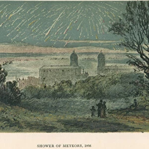 Shower of meteors (Leonids) observed over Greenwich, London, 1866 (1884)