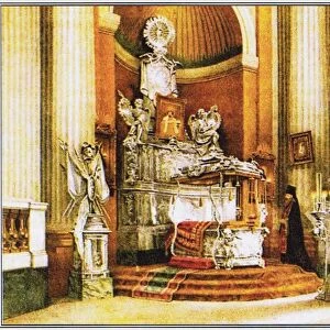 The shrine of Saint Alexander Nevsky, 1890. Artist: Anonymous