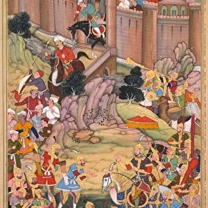 The siege of Arbela in the era of Hulagu Khan, from a Chingiz-nama... c. 1596. Creator