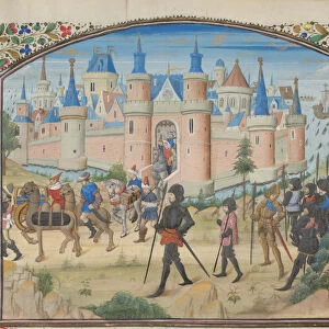 The Siege of Tyre, 1124. Miniature from the Historia by William of Tyre, 1460s. Artist: Anonymous