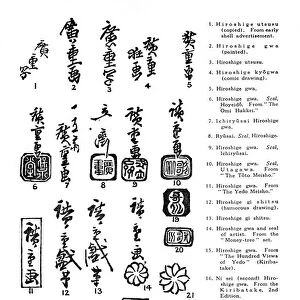Signatures of Hiroshige, 19th century (1925)