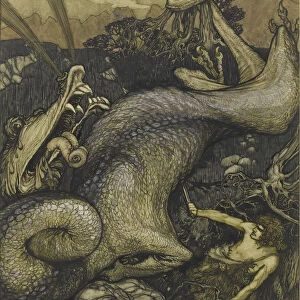 Sigurd the Dragon Slayer, 1901. Artist: Rackham, Arthur (1867-1939)