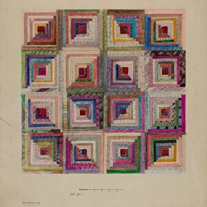 Silk Patchwork for Pillow, c. 1936. Creator: Edith Magnette